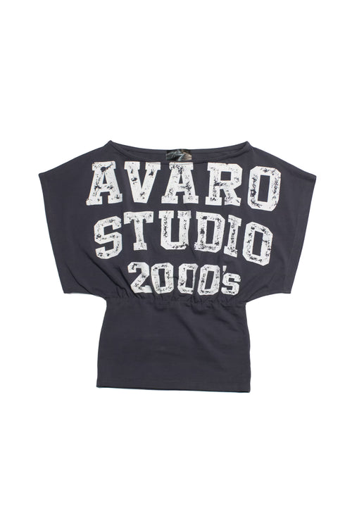 Asymmetric print short sleeve t-shirt