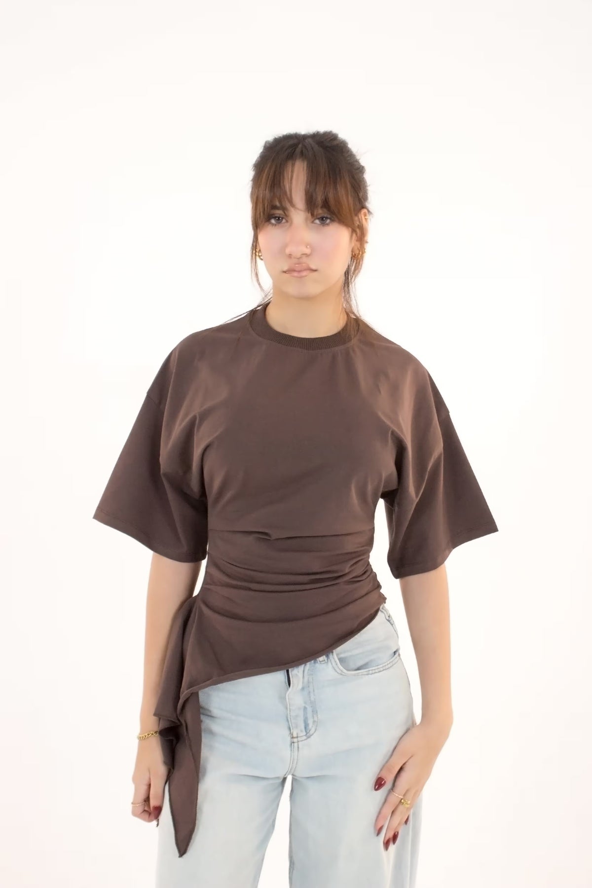 Short sleeve ruched t-shirt
