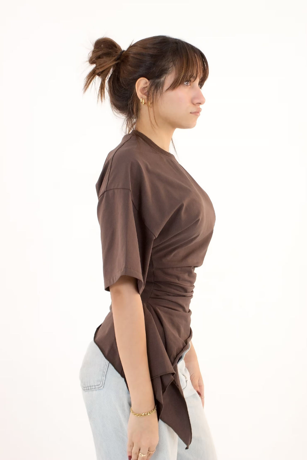 Short sleeve ruched t-shirt