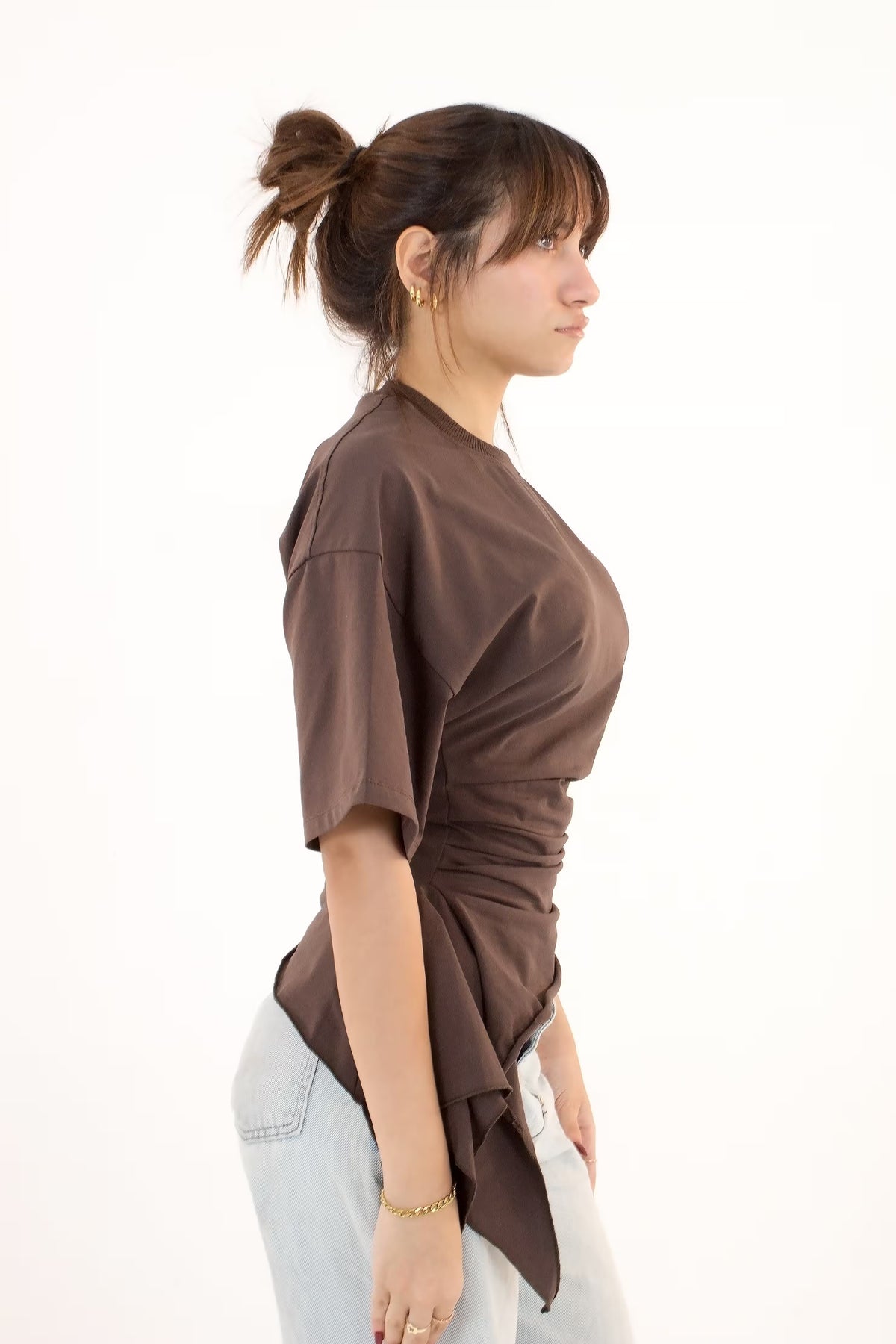 Short sleeve ruched t-shirt
