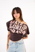 asymmetric print short sleeve t-shirt